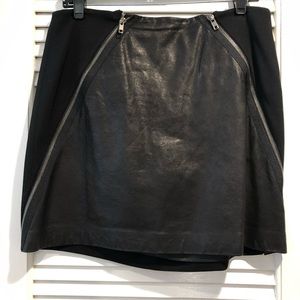 THEORY Black Seneca Zipper Mini Skirt